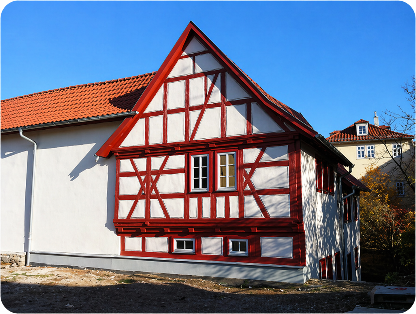 Fachwerkhaus mit historischer Holzkonstruktion